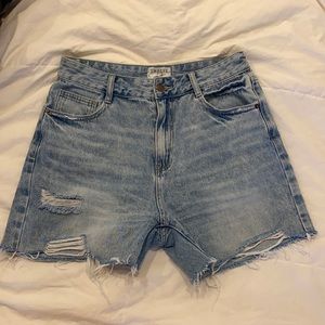 High rise cutoff shorts